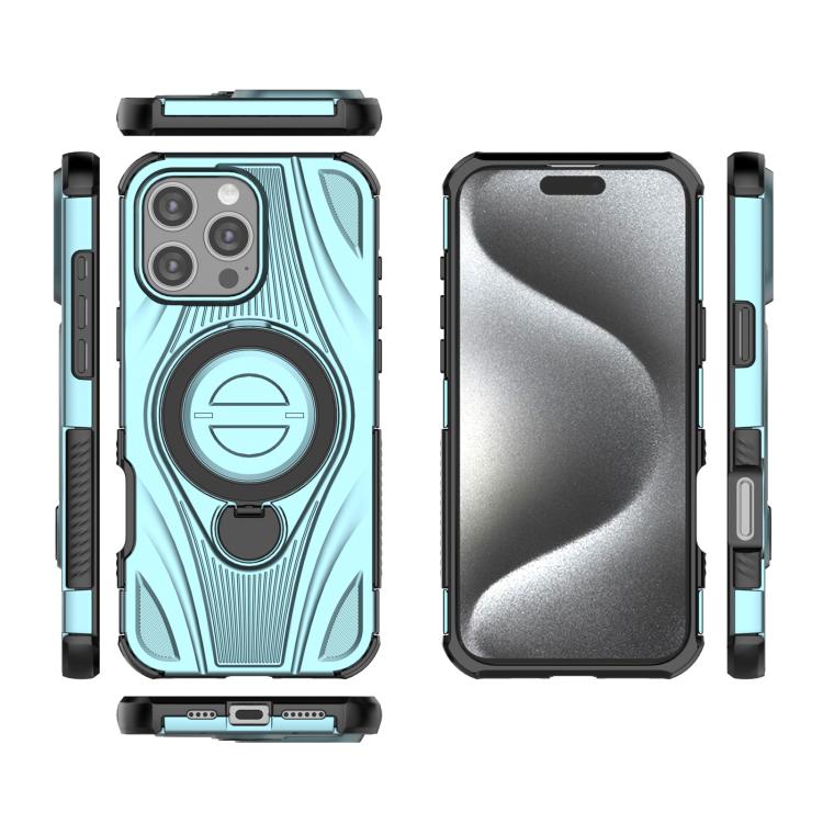For iPhone 16 Pro Max Star Ring Metallic Pivot Bracket Magnetic Phone Case