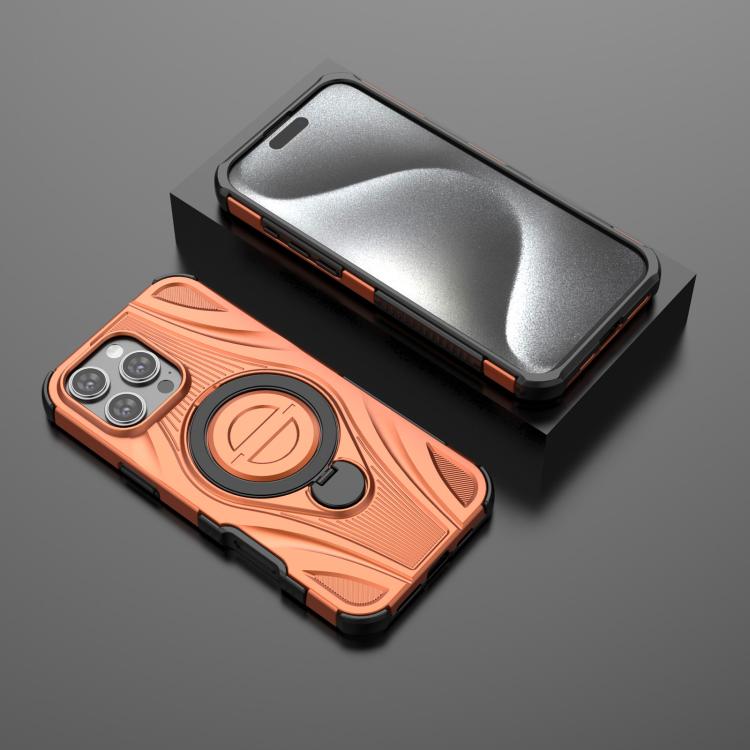 For iPhone 16 Pro Max Star Ring Metallic Pivot Bracket Magnetic Phone Case