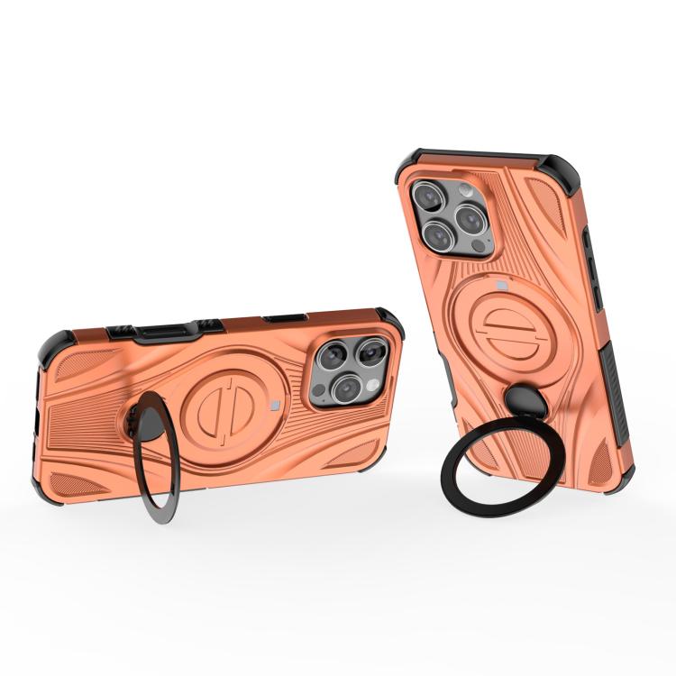 For iPhone 16 Pro Max Star Ring Metallic Pivot Bracket Magnetic Phone Case