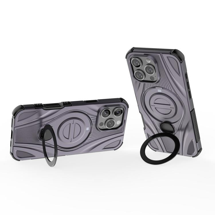 For iPhone 16 Pro Max Star Ring Metallic Pivot Bracket Magnetic Phone Case