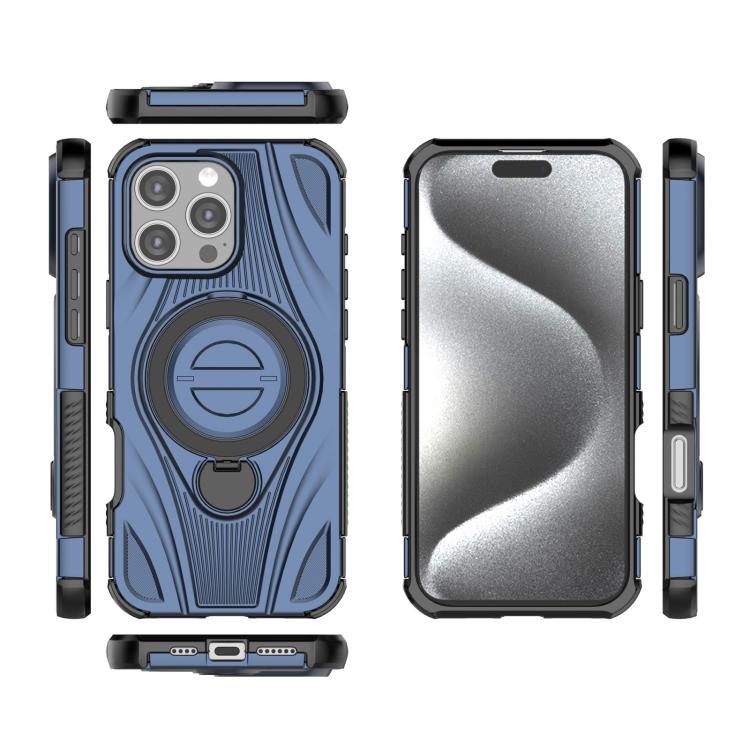 For iPhone 16 Pro Max Star Ring Metallic Pivot Bracket Magnetic Phone Case