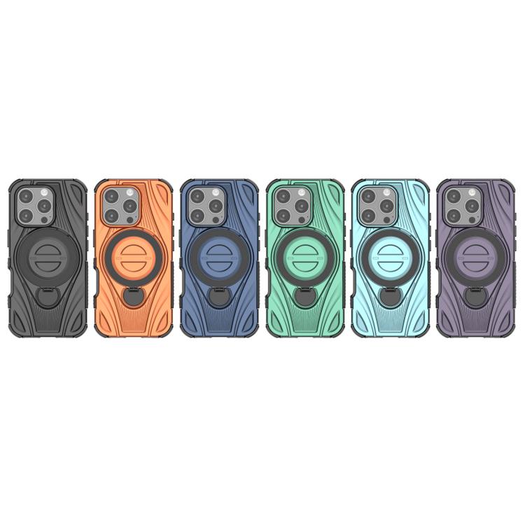For iPhone 16 Pro Star Ring Metallic Pivot Bracket Magnetic Phone Case