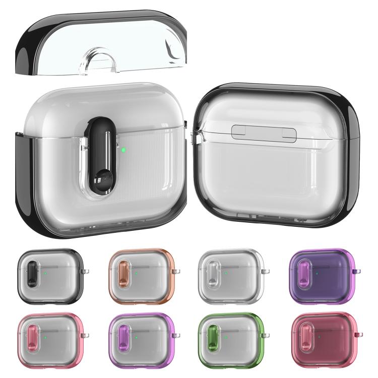 For AirPods Pro 3 Clear Electroplating Wireless Earphones Case with Switch