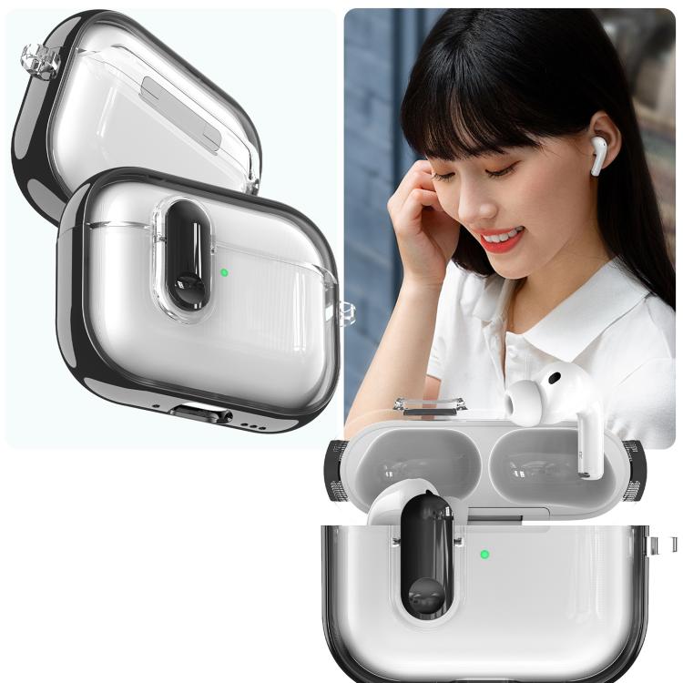 For AirPods Pro 3 Clear Electroplating Wireless Earphones Case with Switch