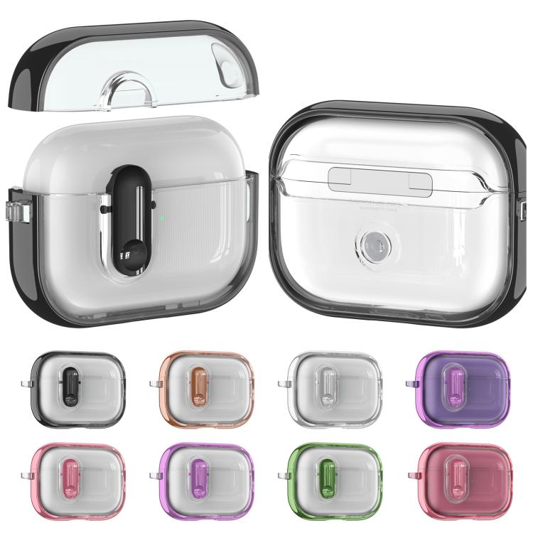 For AirPods Pro 2 Clear Electroplating Wireless Earphones Case with Switch