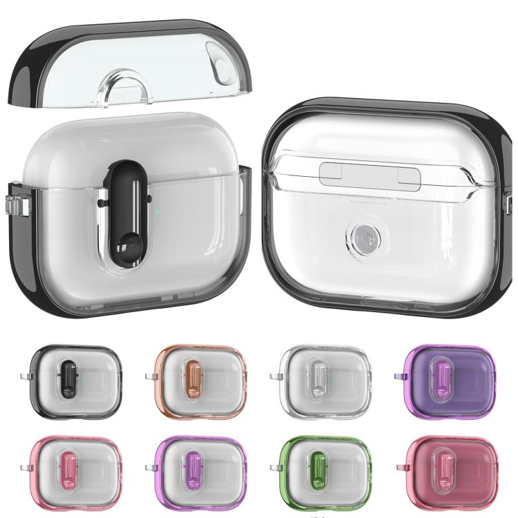 For AirPods Pro Clear Electroplating Wireless Earphones Case with Switch