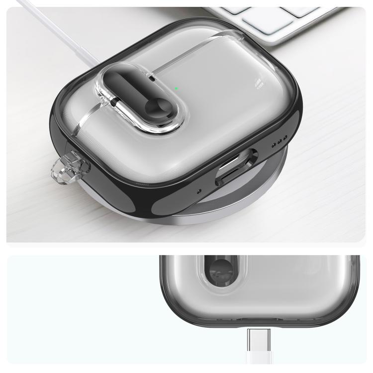 For AirPods Pro Clear Electroplating Wireless Earphones Case with Switch