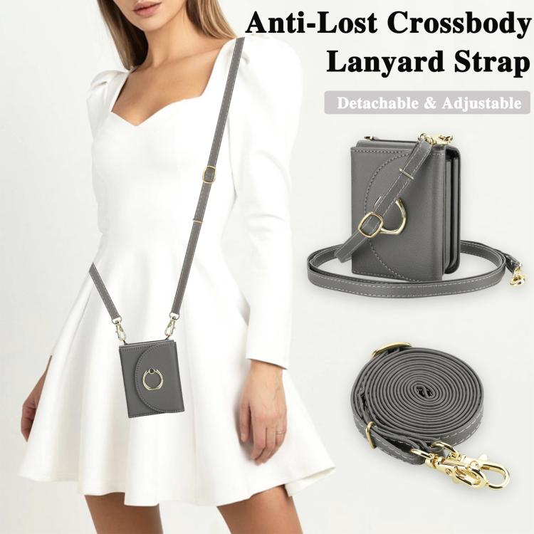 For Samsung Galaxy Z Flip7 5G YM029 Fold Crossbody Ring Clasp RFID Wallet Phone Case