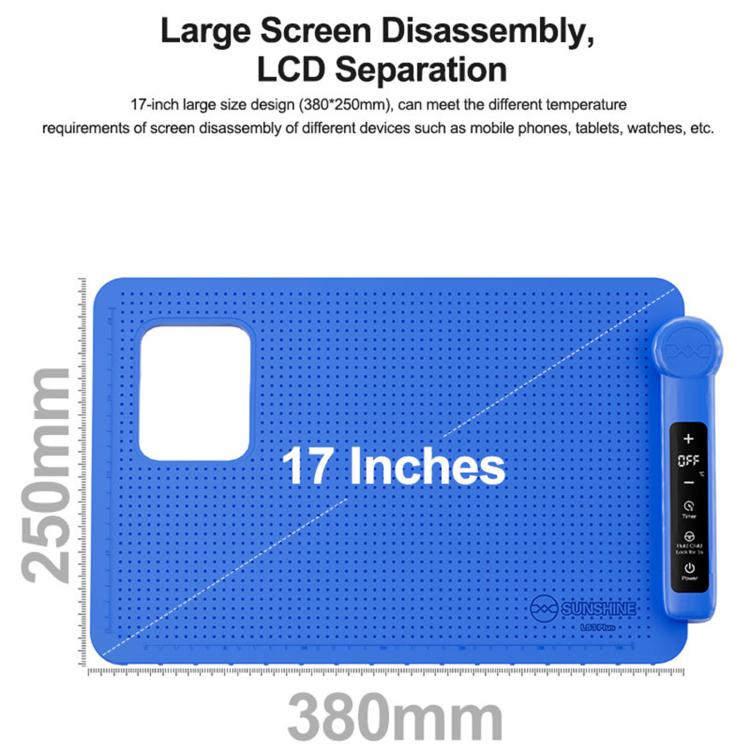 SUNSHINE LS3 Plus 17 inch LCD Screen Intelligent Temperature Control Heating Stage Separator Pad, Plug:EU Plug