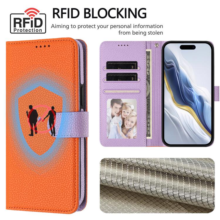 For iPhone 17 Pro Detachable Litchi Texture Magnetic Side-Patch Vegan Leather Phone Case