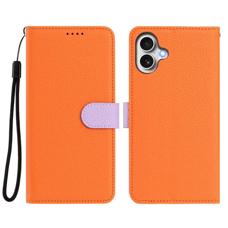 For iPhone 17 Detachable Litchi Texture Magnetic Side-Patch Vegan Leather Phone Case