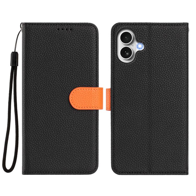 For iPhone 17 Detachable Litchi Texture Magnetic Side-Patch Vegan Leather Phone Case