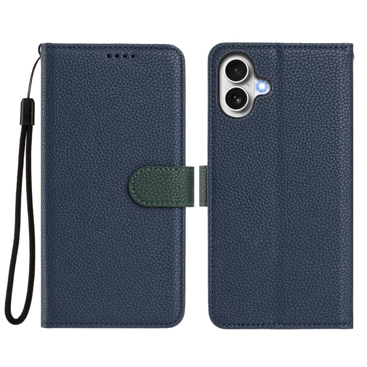 For iPhone 17 Detachable Litchi Texture Magnetic Side-Patch Vegan Leather Phone Case