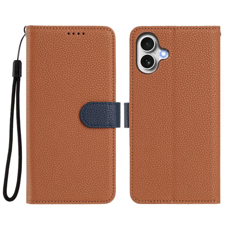 For iPhone 17 Detachable Litchi Texture Magnetic Side-Patch Vegan Leather Phone Case