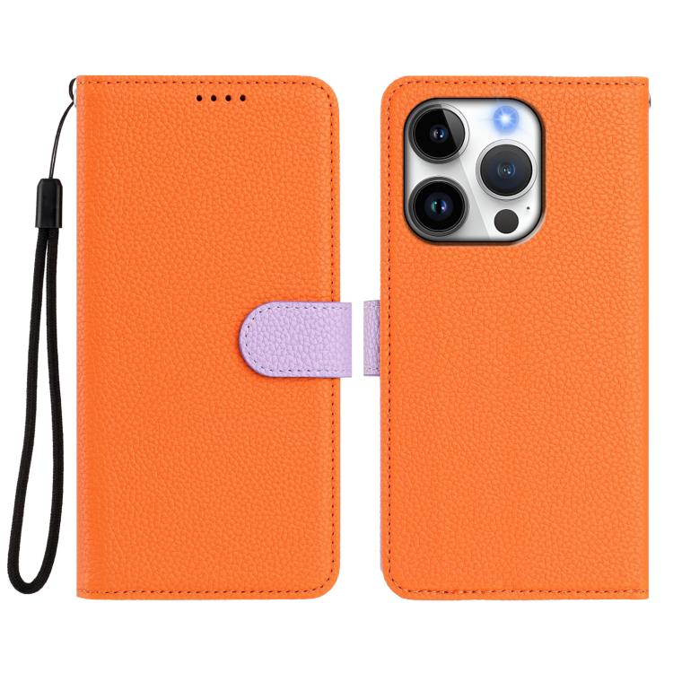 For iPhone 16 Pro Max Detachable Litchi Texture Magnetic Side-Patch Vegan Leather Phone Case