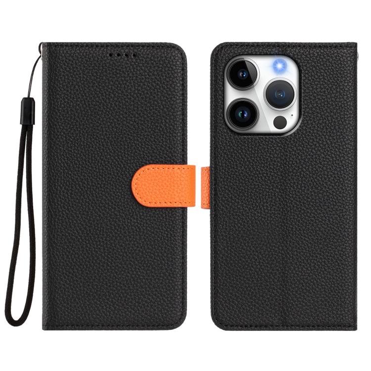 For iPhone 16 Pro Max Detachable Litchi Texture Magnetic Side-Patch Vegan Leather Phone Case