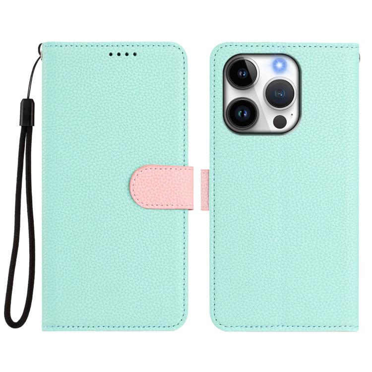 For iPhone 16 Pro Detachable Litchi Texture Magnetic Side-Patch Vegan Leather Phone Case