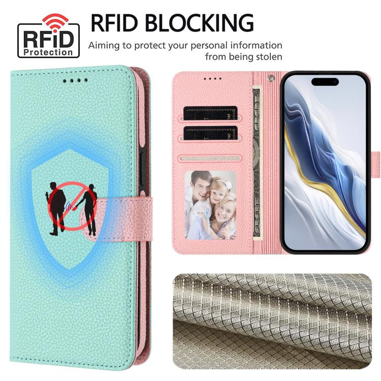 For iPhone 16 Plus Detachable Litchi Texture Magnetic Side-Patch Vegan Leather Phone Case