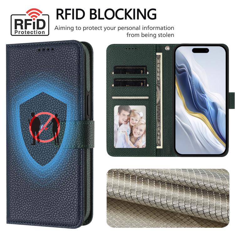 For iPhone 12 / 12 Pro Detachable Litchi Texture Magnetic Side-Patch Vegan Leather Phone Case