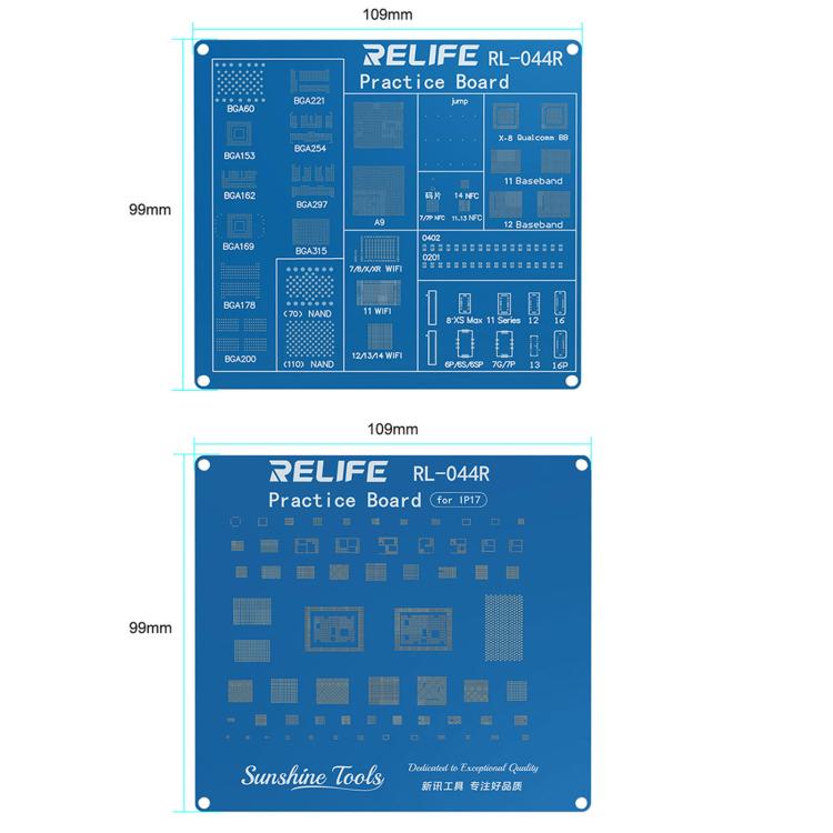 RELIFE RL-044R BGA Chip Connector Socket Welding Test Pract CE Board Compatible with iPhone 17 Series