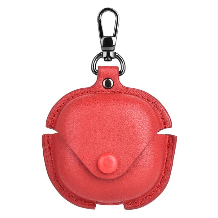 For Samsung Galaxy Buds Core Business Leather Bluetooth Earphone Protective Case with Hook