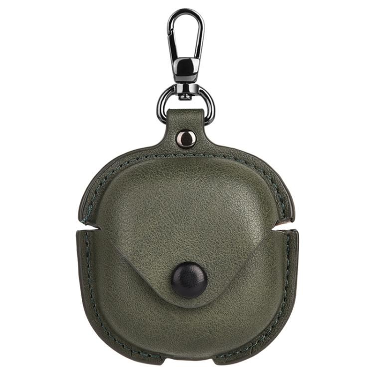 For Samsung Galaxy Buds Core Business Leather Bluetooth Earphone Protective Case with Hook
