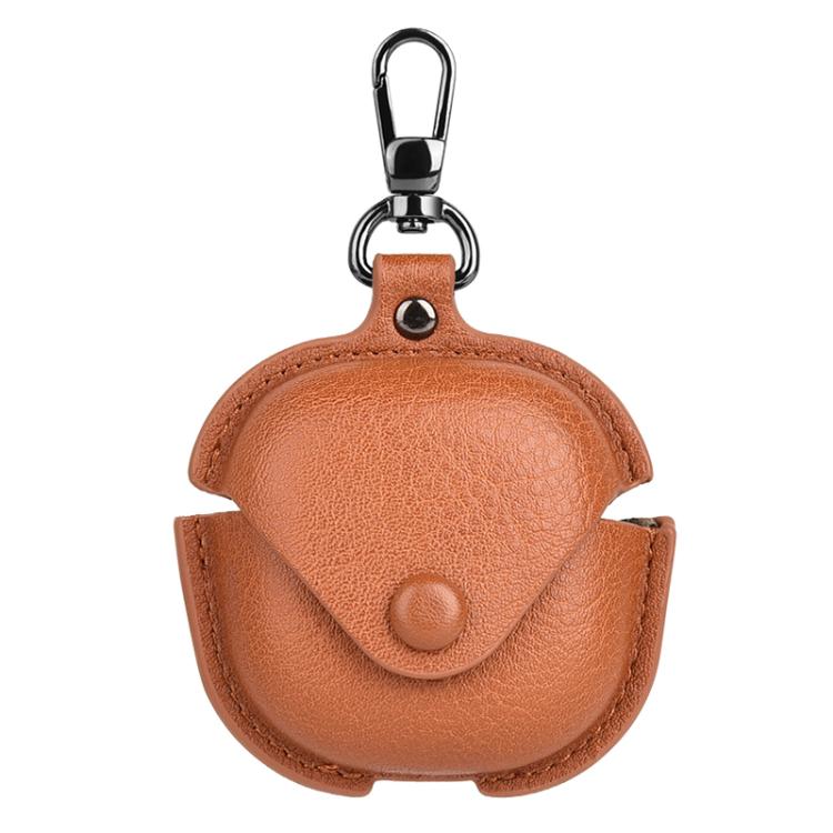 For Samsung Galaxy Buds Core Business Leather Bluetooth Earphone Protective Case with Hook