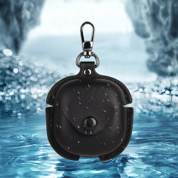 For Samsung Galaxy Buds Core Business Leather Bluetooth Earphone Protective Case with Hook