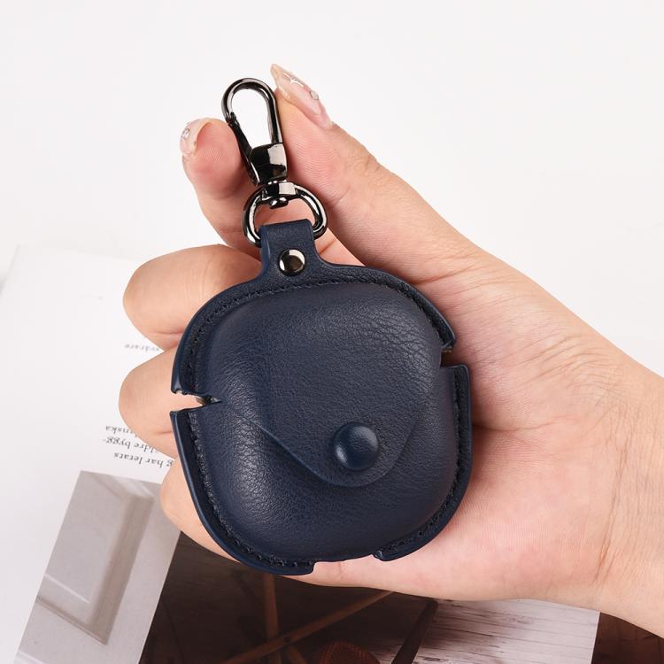 For Samsung Galaxy Buds Core Business Leather Bluetooth Earphone Protective Case with Hook