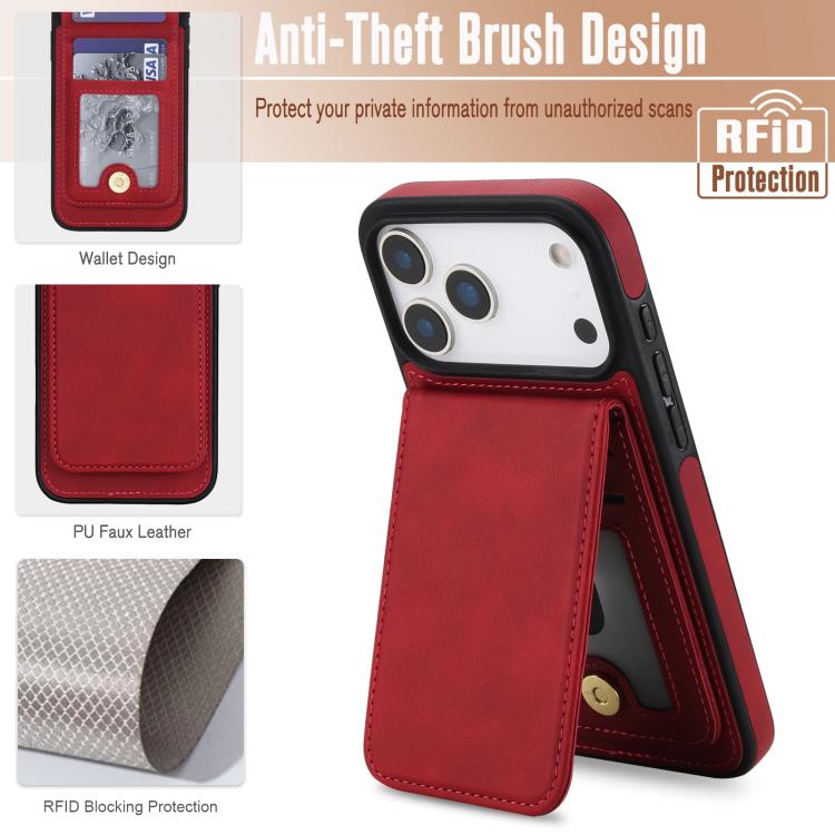 For iPhone 17 Pro YM030 Retro Faux Leather Magnetic Detachable Wallet Phone Case