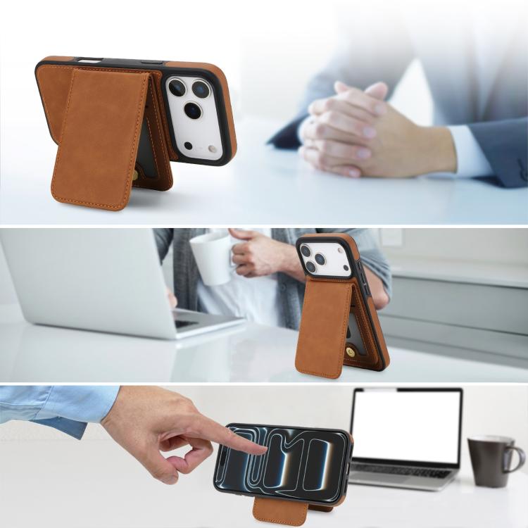 For iPhone 17 Pro YM030 Retro Faux Leather Magnetic Detachable Wallet Phone Case