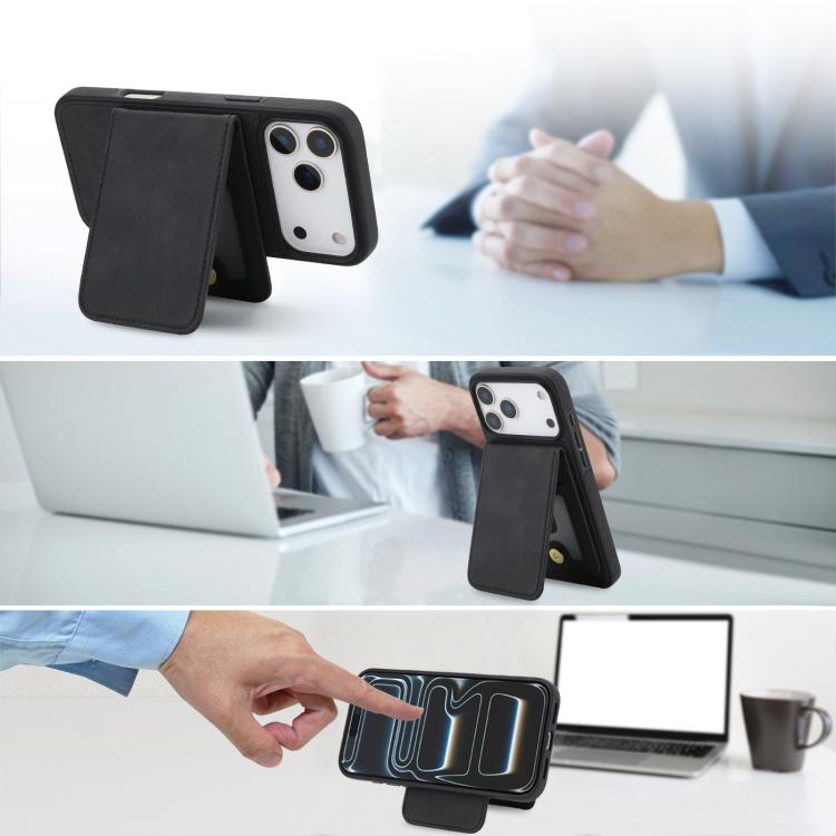 For iPhone 17 Pro Max YM030 Retro Faux Leather Magnetic Detachable Wallet Phone Case