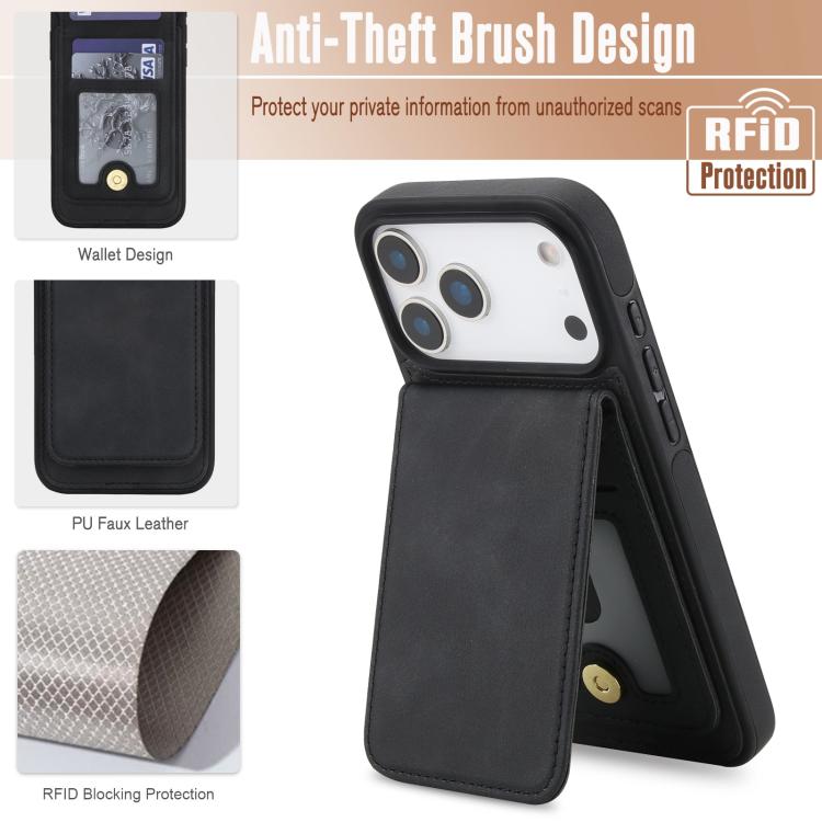 For iPhone 17 Pro Max YM030 Retro Faux Leather Magnetic Detachable Wallet Phone Case