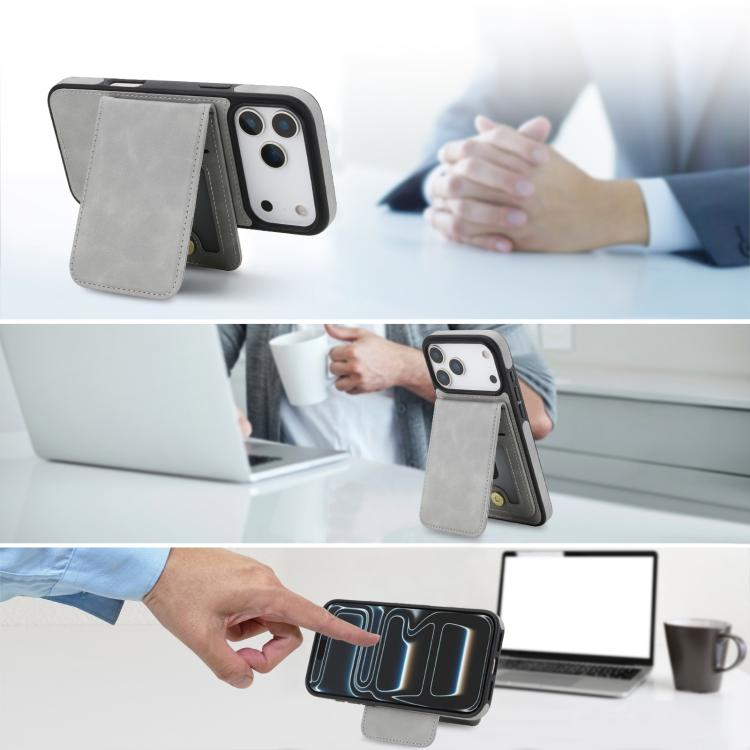 For iPhone 17 Pro Max YM030 Retro Faux Leather Magnetic Detachable Wallet Phone Case