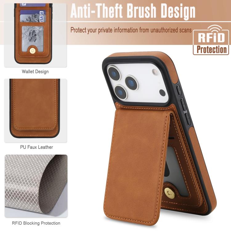 For iPhone 17 Pro Max YM030 Retro Faux Leather Magnetic Detachable Wallet Phone Case