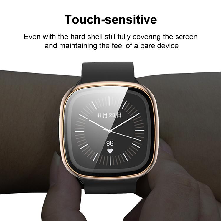 For Fitbit Versa 4 xDfind Tempered Film Integrated PC Watch Protective Cover