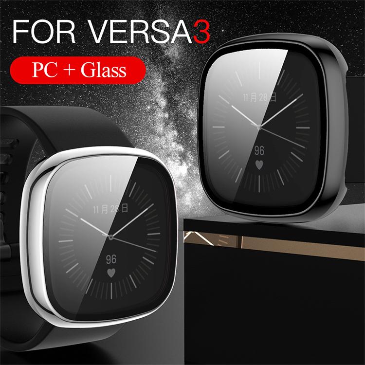 For Fitbit Versa 4 xDfind Tempered Film Integrated PC Watch Protective Cover