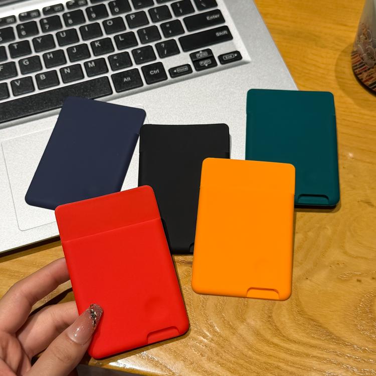Phone Back Sticker Liquid Silicone Card Bag