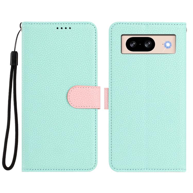 For Google Pixel 8 Pro Detachable Litchi Texture Magnetic Side-Patch Vegan Leather Phone Case