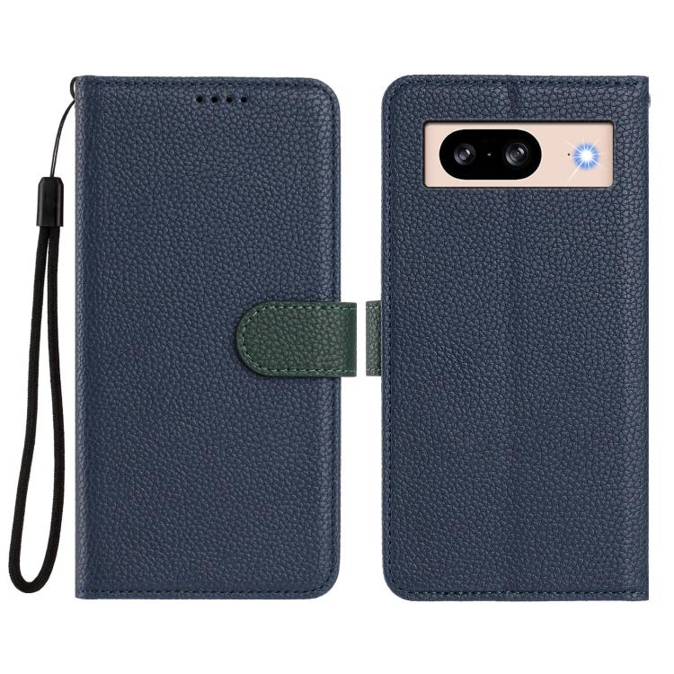 For Google Pixel 8 Pro Detachable Litchi Texture Magnetic Side-Patch Vegan Leather Phone Case