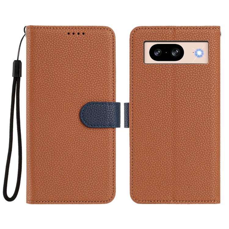 For Google Pixel 8 Pro Detachable Litchi Texture Magnetic Side-Patch Vegan Leather Phone Case