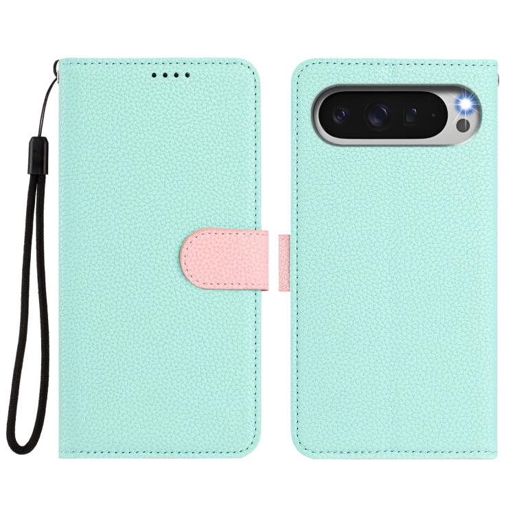For Google Pixel 10 Pro XL Detachable Litchi Texture Magnetic Side-Patch Vegan Leather Phone Case