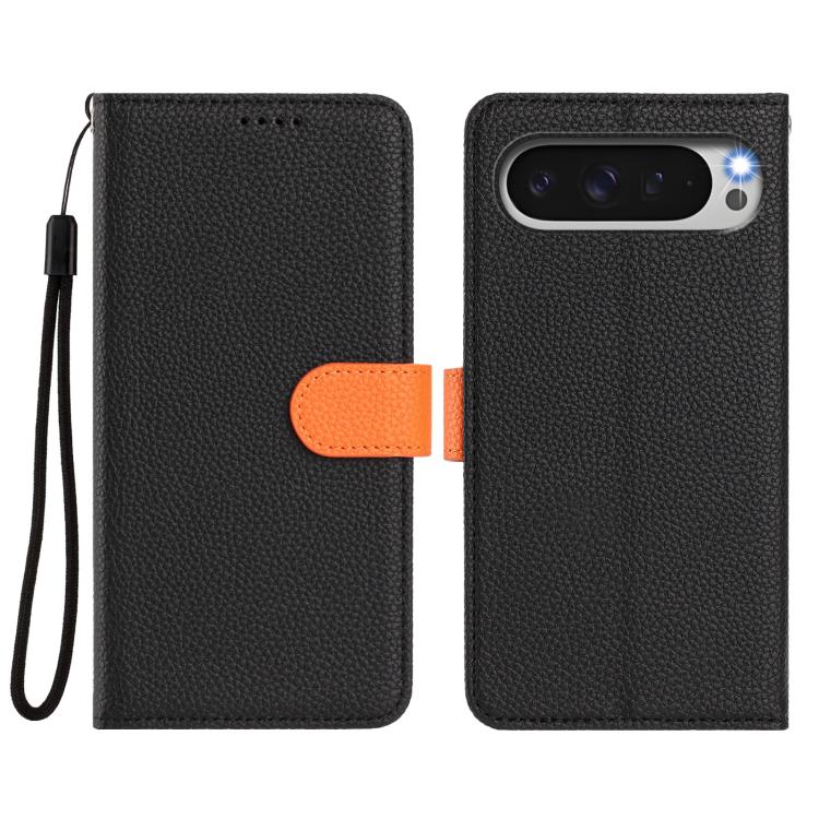For Google Pixel 10 Pro XL Detachable Litchi Texture Magnetic Side-Patch Vegan Leather Phone Case