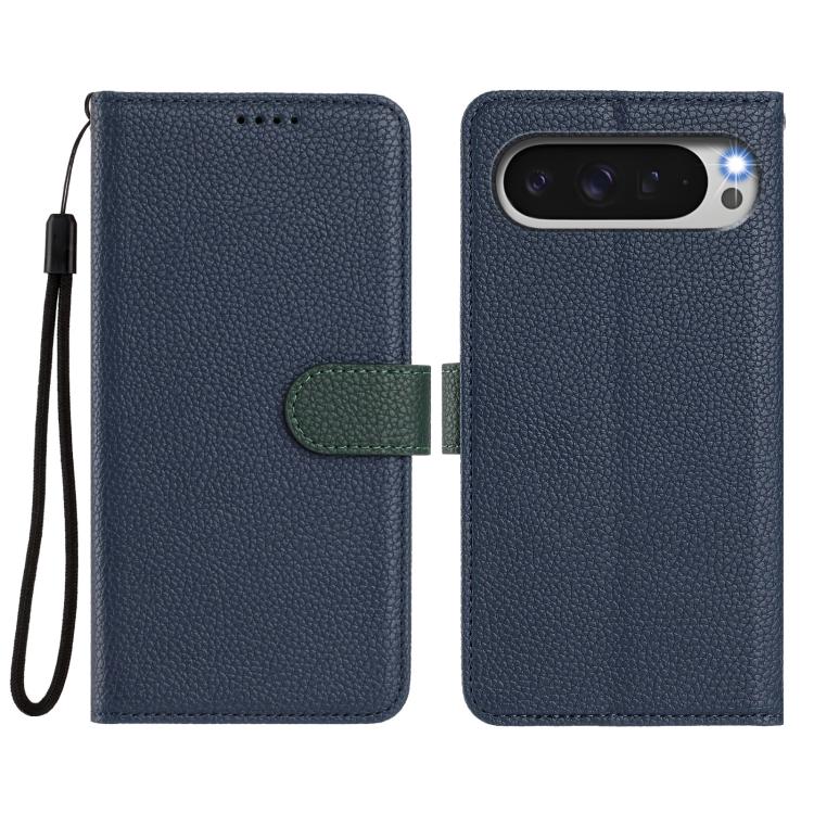For Google Pixel 10 Pro XL Detachable Litchi Texture Magnetic Side-Patch Vegan Leather Phone Case