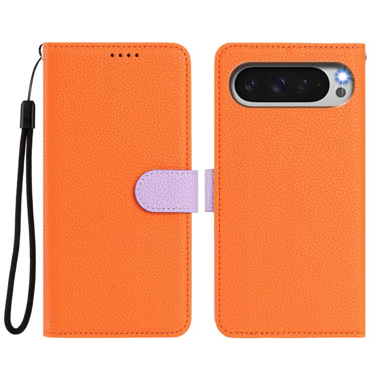 For Google Pixel 10 / 10 Pro Detachable Litchi Texture Magnetic Side-Patch Vegan Leather Phone Case