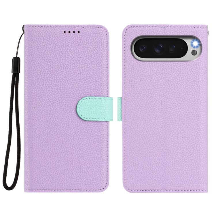 For Google Pixel 10 / 10 Pro Detachable Litchi Texture Magnetic Side-Patch Vegan Leather Phone Case