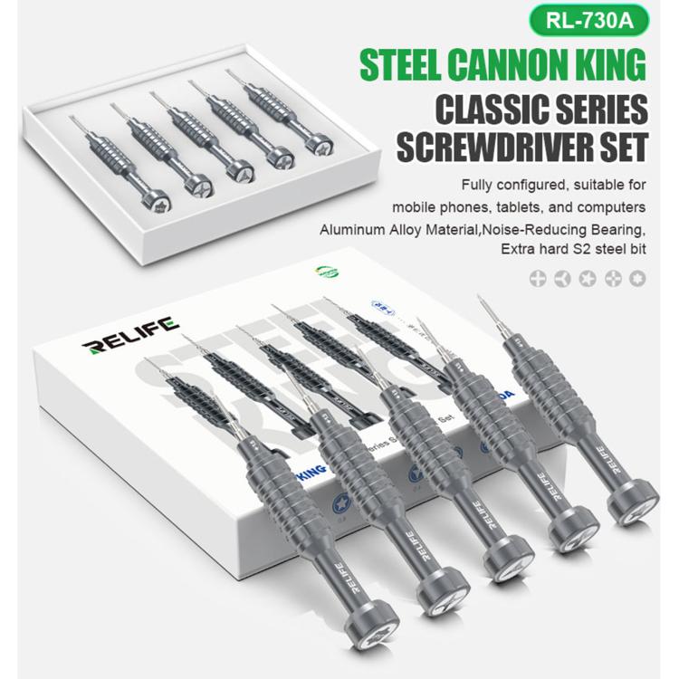 RELIFE RL-730 Steel Cannon King Classic Series Aluminum Alloy Screwdriver, Model:Phillips 1.5