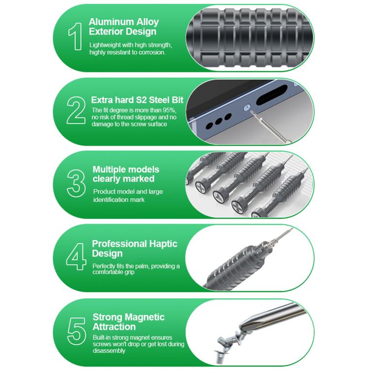 RELIFE RL-730 Steel Cannon King Classic Series Aluminum Alloy Screwdriver, Model:Phillips 2.5