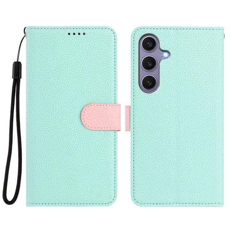 For Samsung Galaxy S25 5G Detachable Litchi Texture Magnetic Side-Patch Vegan Leather Phone Case
