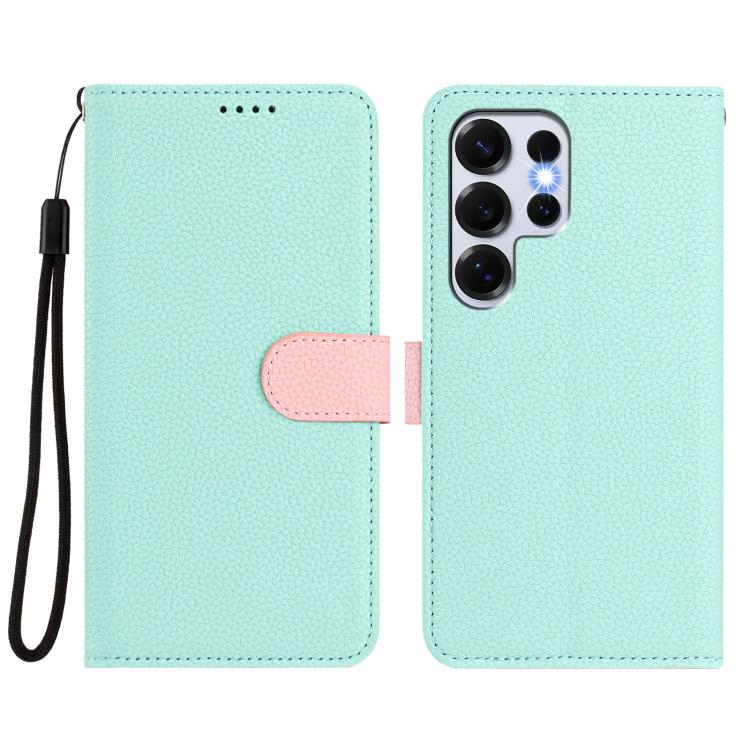 For Samsung Galaxy S25 Ultra 5G Detachable Litchi Texture Magnetic Side-Patch Vegan Leather Phone Case